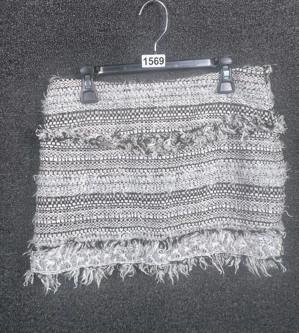 SNIDEL Tweed Mini Pencil Skirt Womens Size 0 Gray Side Zip